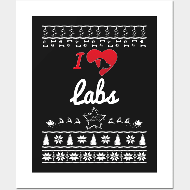 Merry Christmas LABS Wall Art by bryanwilly